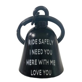 Kustom Cycle Parts Ride Safely I Need You HERE with ME Love You Motorcycle 'Evil Spirits' Biker Guard Bell. (Flat Black Bell)
