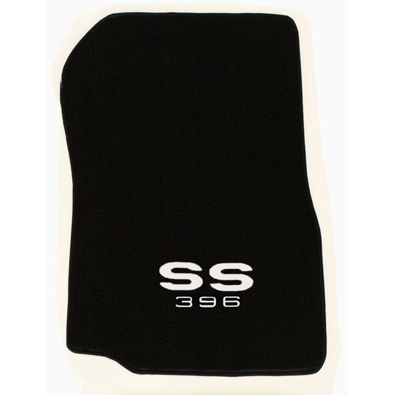 AFM NEW! 1968-1972 CHEVELLE Floor Mats Black Carpet Embroidered Silver