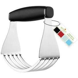 Spring Chef Dough Blender, New and Improved Top Professional Pastry Cutter with Heavy Duty Stainless Steel Blades, XL Size, Black