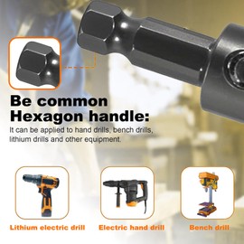 Hole Saw Arbor for 14mm-30mm Hole Saws, Compatible with Starrett, Drill Bit & Saw Hole Drill Bit, Ideal for 20mm 25mm 30mm Sets, with Extension Bar