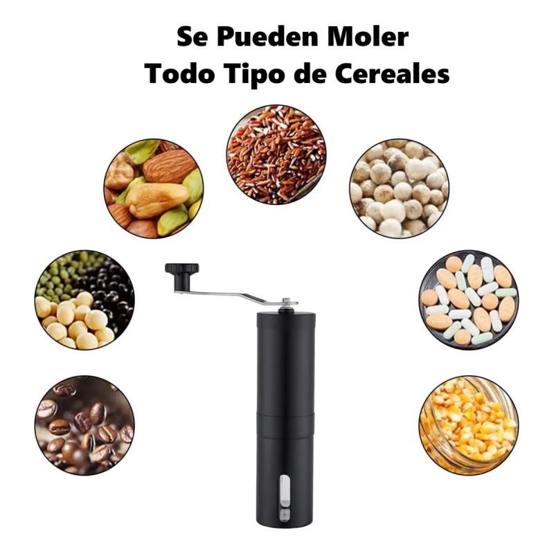 Molino Para Cafe Manual Molinillo De Cafe Acero Inoxidable Negro