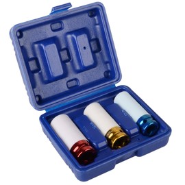 1/2-Inch Drive Metric Extra Thin Wall Deep Wheel Protector Impact Socket Set, 3 Size, 17, 19, 21 mm