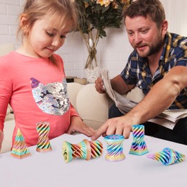 3PCS 3D Printed Spiral Cone Fidget Toys,Impossible Pyramid Sculpture,Desk Toys for Stress Relief,Birthday, Stocking Filler White Elephant Gifts(Candy Color-1)