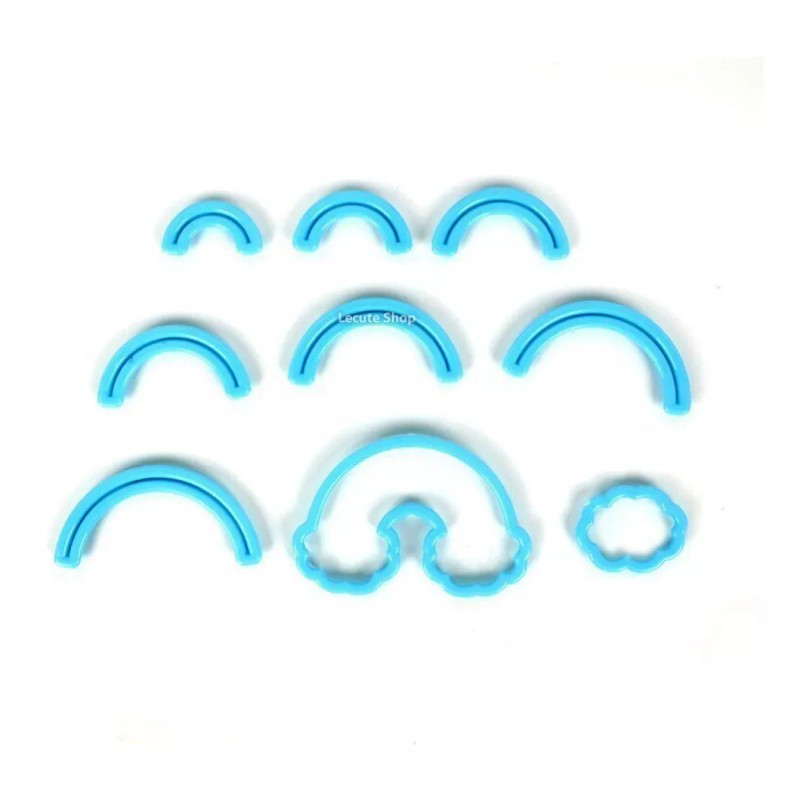 Dessert Gift Set 9 Cortadores Arcoiris Nube Rainbow Molde Fondant