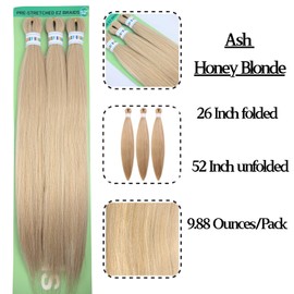 Ash Honey Blonde Braiding Hair Pre stretched Hypoallergenic Synthetic ez braid Prestretched Braiding Hair Extensions for Knotless Braids