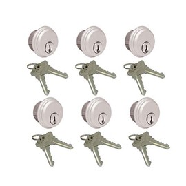 McAvory Cylinder Locks, Commercial Door Lock, Adams Rite Style, Heavy Duty, 2 Keys (Double Cylinder, Aluminum Silver, 6 Pack)