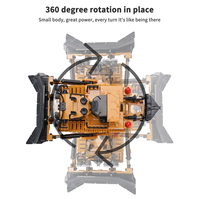 GS GOOLSKY RC Bulldozer, 1/24 Scale 2.4GHz 9CH Remote Control