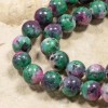 Hackberry Creek 10mm Ruby Zoisite Beads, Round Green Pink Gemstone,