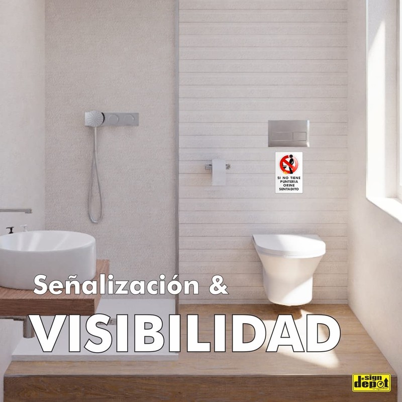Aragonmx Letrero Baño "Si No Tiene Puntería Orine Sentadito" –