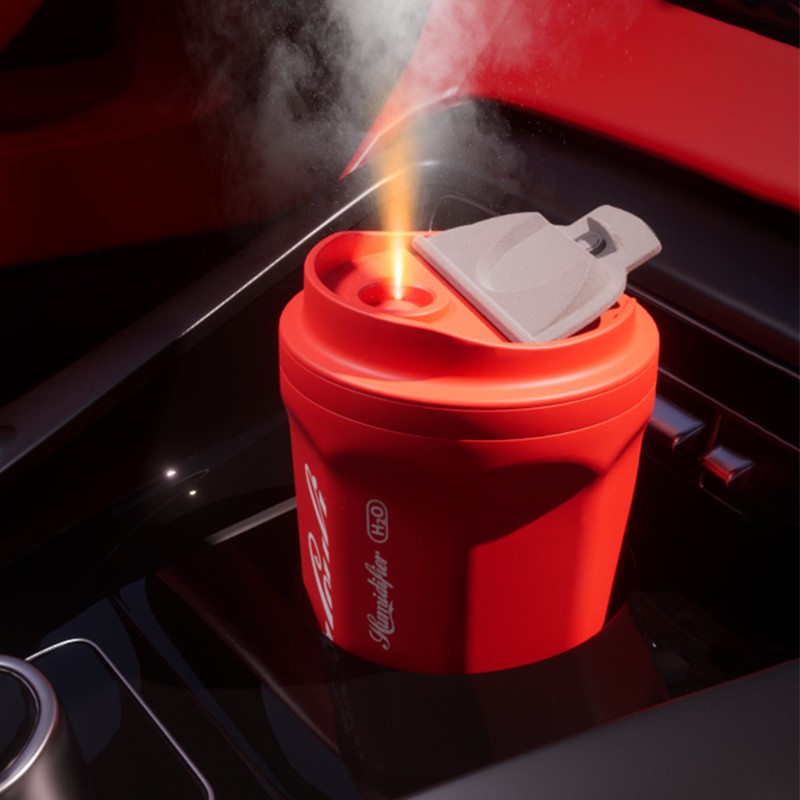 400ml Flame Humidifier Cordless ABS No Button Design Coke Cup