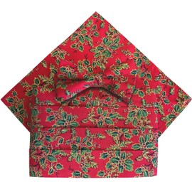 Christmas Cummerbund Sets: Includes Bow Tie & Hanky (Red Vintage Holly)