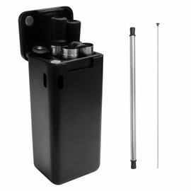 AACGIN Foldable Straw with Storage Box, Reusable Folding Stainless Steel Straw, Portable Collapsible Set