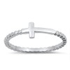 Sideways Cross Beaded Heart Love Ring New .925 Sterling Silver