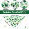 Whaline 2Pcs St. Patrick's Day Dog Bandana Double-Sided Green Shamrock