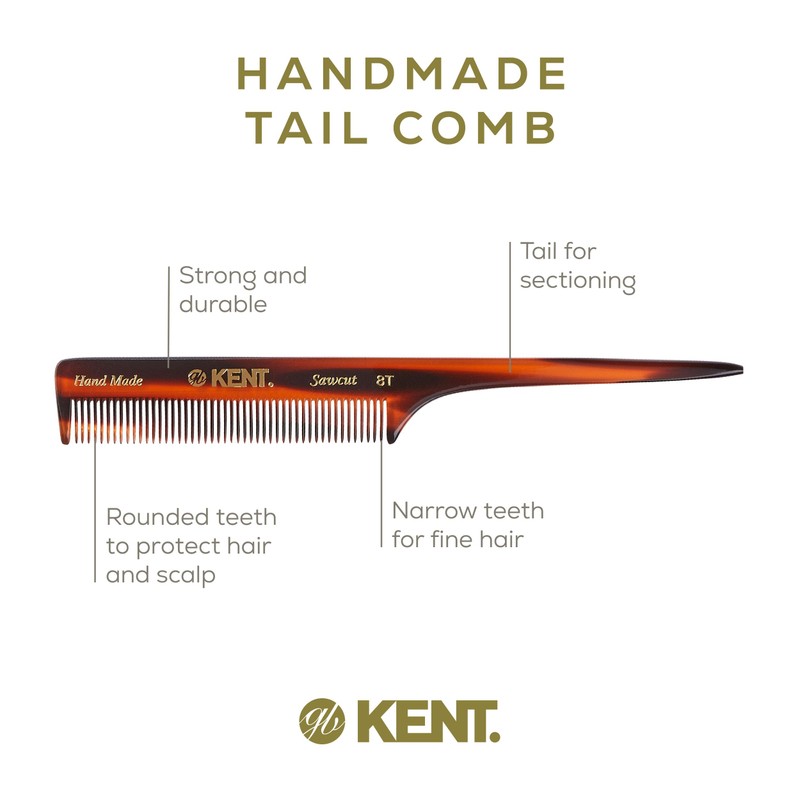 Kent 8T Rat Tail Combs Teasing Comb for Hair Styling