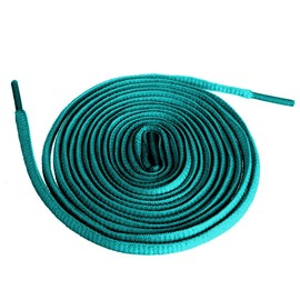 Shoeslulu 54" Premium Oval Colorful Fashion Sneakers Shoelaces ([Oval] 54 in. (140 cm) Pack of 2, Teal Green)