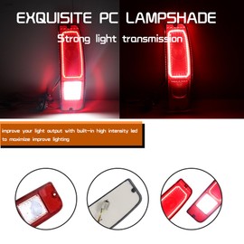 Tonsya For Red lens 1967-1972 Ford Styleside F100/250/350 TRUCK,1967-1974 Ford Econoline E100/200/300,1967-1977 Ford Bronco Rear Tail lights