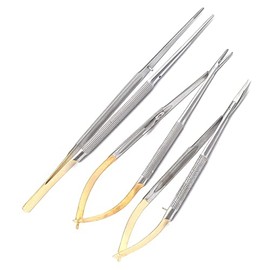 OdontoMed2011 T/C 3 PCS CASTROVIEJO Micro Scissors Needle Holder Tying Forceps ODM