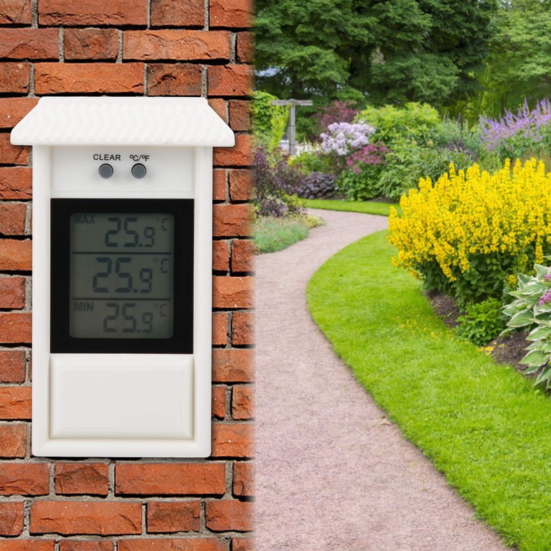 Outdoor Digital Thermometer Waterproof Garden Temperature Gauge Meter with Hook