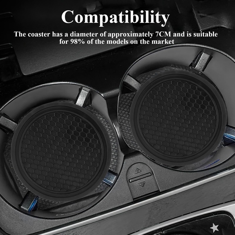 Car Cup Coaster - 4 Pcs Premium Non-Slip Coaster Set,