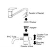 Faucet Adapter Diverter Valve Counter Top Water Filter 3/8 ODTube