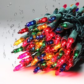 XMASLAND 300L(150L*2pcs) Christmas Lights Set 63.8 Feet Incandescent Bulb Mini String Lights for Indoor Christmas Tree Garland Birthday Wedding Party Festival Decoration,Green Wire