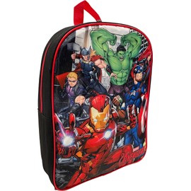 Ruz Avengers Boy's 15" Backpack (Black-Red)
