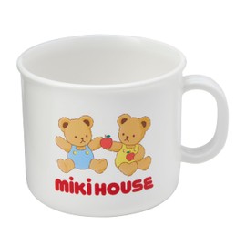 Miki House 46-7143-685 Cup, 6.8 fl oz (200 ml), Baby Food, Made in Japan, For Boys, Girls, Baby, Kids, Baby Tableware, Bear, Fruit, White