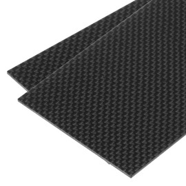 sourcing map 2 Pcs Carbon Fiber Sheet 125x75x1.5mm Glossy Surface Pultruded Flat Carbon Fiber Board Plate Plain Weave Panel Sheet for Kites RC Airplane