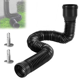 Gutter, Downpipe, Gutter Extension, 150 cm Downpipe Extensions, Flexible, Round, Rain Stake Extension, Flexible Kit, Rain Trench, Lawn Downpipe Extension (1 Black)
