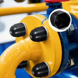 sourcing map Pack of 100 Protective Caps for Nuts Made of Plastic M4/7 mm Hexagonal Screws Cover Black