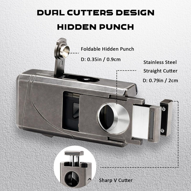 VloEssic 6-in-1 Triple Jet Butane Torch Lighter Built-in V &