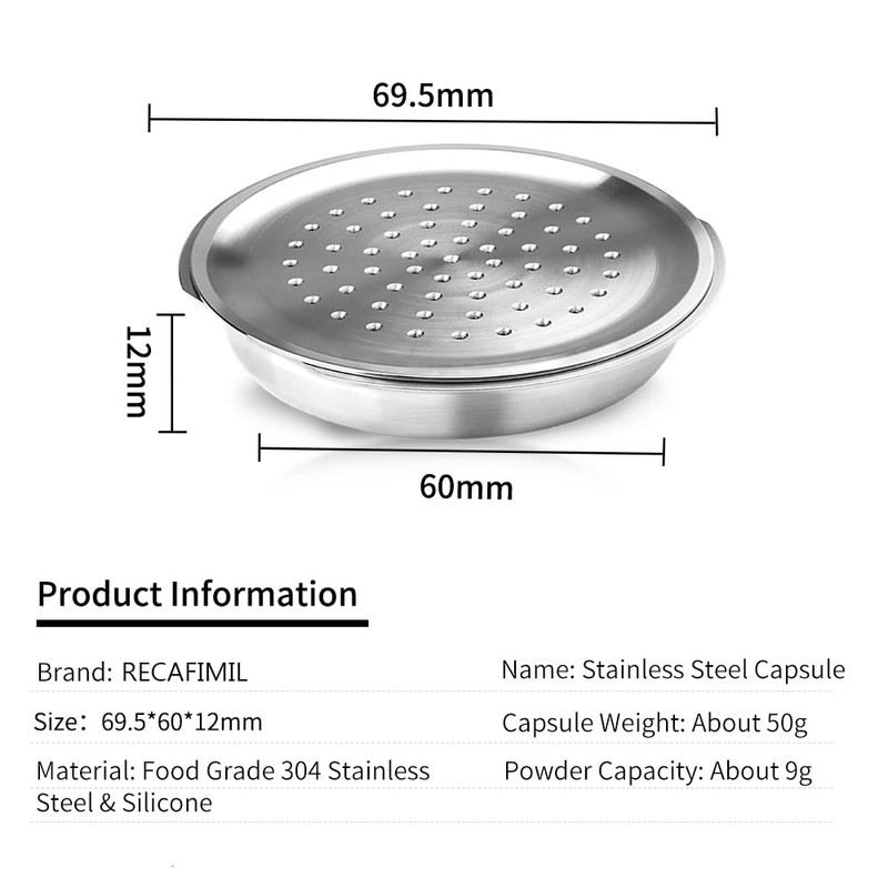 RECAFIMIL Reusable Coffee Capsules, Refillable Coffee Pods Filter for Senseo