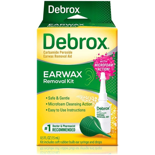 Debrox Earwax Removal Aid Kit, Washer & Drops, 0.5 Fl Oz (Pack of 2)