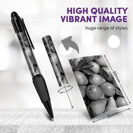 Destination Vinyl ltd Beautiful and comfortable Set of 2 Matching Pens BW - Pear Fruit Food Healthy Living #36455
