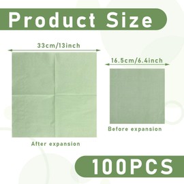 100 Stück Servietten Salbeigrün,Papierservietten Salbeigrün 33x33cm,Cocktailservietten Salbeigrün,Servietten Eukalyptus Grün,Grüne Servietten,für Hochzeit Abendessen Geburtstag Brautjubiläum