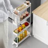 SPACELEAD Slim Storage Cart 4 Tier,Bathroom Organizer Rolling Utility, Mobile