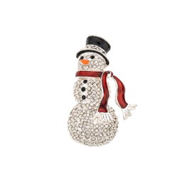 MADISON TYLER Christmas Snowman Pin Brooch for Backpacks | Winter Cute Shiny Pave Rhinestone Snowman | Pins Aesthetic Holiday Gifts for Friends and Kids