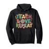 Teach Love Repeat Cute Teacher Squad Back to School Rainbow