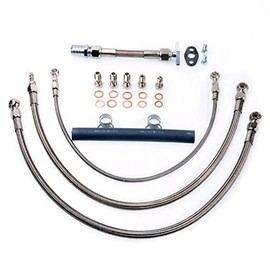 Top Mount Turbo Oil Water Line Fit RB20DET RB25DET w/Garrett GT2560R GT2871R