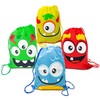 Podzly 12 Monster Themed Drawstring Bag Party Supplies - Monster