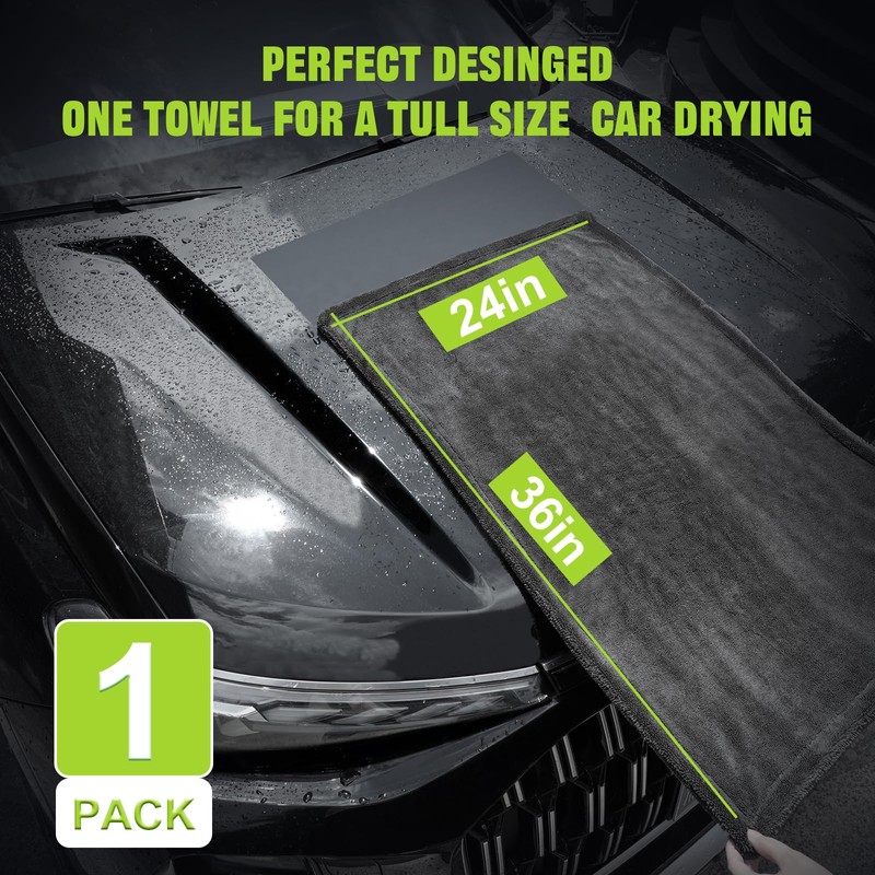 TTRCB 2 Pack 1300 GSM Car Drying Towel, Microfiber Towels