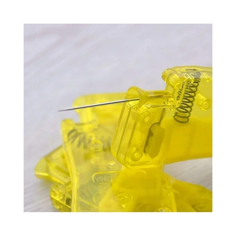 2Pcs Yellow Automatic Needle Threader,Easy Threading Needle Threader,Manual Plastic Needle