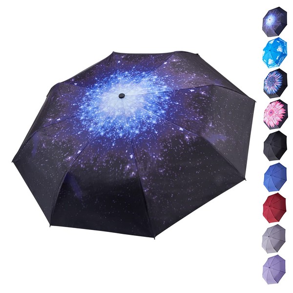 Goothdurs UV Sun Umbrella Compact Folding Travel Umbrella for Windproof,