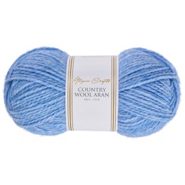 Utopia Crafts Country Wool Blend Aran Yarn for Knitting and Crochet 100g (1, Blue Bell Sky)