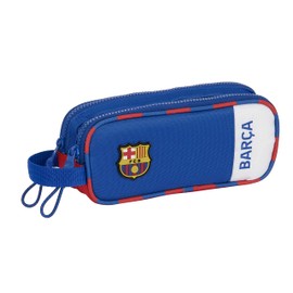 Safta F.C. Barcelona 2nd Team – Children's Double Pencil Case, Children's Pencil Case, Ideal for School Ages, Comfortable and Versatile, Quality and Resistance, 21 x 6 x 8 cm, Blue and Garnet, Blue /