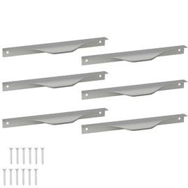 KOTARBAU® 6er Set Möbelgriff Möbelgriffe Schrankgriffe 192/212 mm ZnAl Küchengriffe Silber Griffe Möbel Türgriff Profilgriff Türgriffe Küche Schubladengriffe Griffe für Küchenschränke Modern