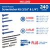 Blue Multi Purpose Blue Concrete Screw Mix Kit - 240
