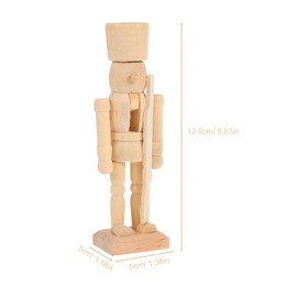JOINPAYA 3pcs Christmas Unpainted Wooden Nutcracker Soldier: Blank Wooden Nutcracker Puppet Walnut Soldier for Christmas Decor Random Pattern