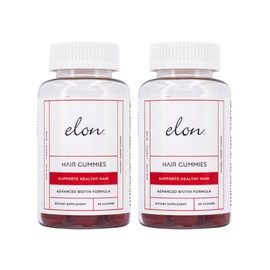 Elon Biotin Gummies for Hair Growth – 60 Count Biotin 5000mcg Per Serving for Hair, Skin and Nails – Vitamin A, Folic Acid, & Vitamin E - Pectin Cherry Flavored Gummies (60 Day Supply)